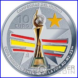 CHAMPIONS OF THE FIFA WOMEN WORLD CUP Silver Coin 10 Euro Spain 2023