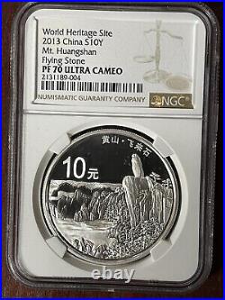 CM019 China, World Heritage, Huangshan Mountain, 2013, Set of 5 coins, NGC PF70