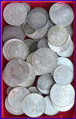 COLLECTION LOT SILVER, ONLY SILVER COINS WORLD 62PC 610GR #xx20 020
