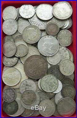 COLLECTION LOT WORLD SILVER ONLY SILVER COINS 106PC 644GR #xx15 035