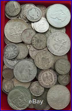 COLLECTION LOT WORLD SILVER ONLY SILVER COINS 75PC 546GR #xx15 039