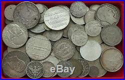 COLLECTION LOT WORLD SILVER ONLY SILVER COINS 97PC 642GR #xx15 041