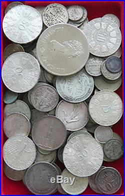 COLLECTION SILVER WORLD COINS, LOT ONLY SILVER, 108PC 620G #xx4 011