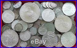 COLLECTION SILVER WORLD COINS, LOT ONLY SILVER, 119PC 663G #xx4 010