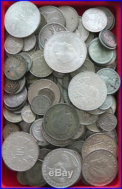 COLLECTION SILVER WORLD COINS, LOT ONLY SILVER, 130PC 762G #xx4 014