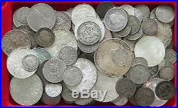 COLLECTION SILVER WORLD COINS, LOT ONLY SILVER, 136PC 700G #xx4 003