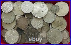 COLLECTION SILVER WORLD COINS, LOT ONLY SILVER, 55PC 634G #xx4 027