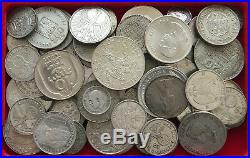 COLLECTION SILVER WORLD COINS, LOT ONLY SILVER, 62PC 634G #xx4 026