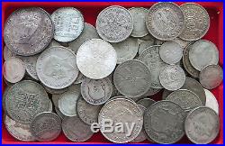 COLLECTION SILVER WORLD COINS, LOT ONLY SILVER, 71PC 635G #xx4 007