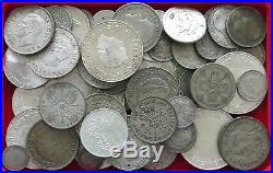 COLLECTION SILVER WORLD COINS, LOT ONLY SILVER, 71PC 639G #xx4 009