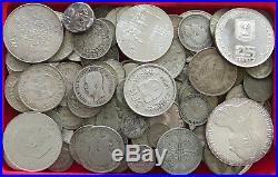 COLLECTION SILVER WORLD COINS, LOT ONLY SILVER, 99PC 666G #xx4 030