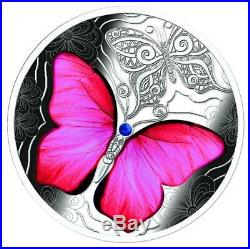 COLORFUL WORLD OF BUTTERFLIES RED 2020 500 FRANCS Pure Silver Coin CAMEROON