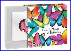 COLORFUL WORLD OF BUTTERFLIES RED 2020 500 FRANCS Pure Silver Coin CAMEROON