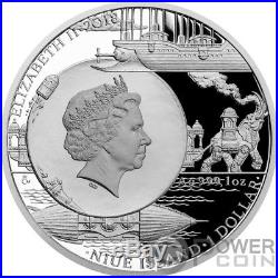 COLUMBIAD SPACE GUN Fantastic World Jules Verne 1 Oz Silver Coin 1$ Niue 2018