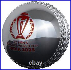 CRICKET BALL World Cup India 3D 1 Oz Silver Coin 1$ Zimbabwe 2023