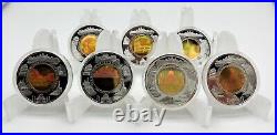 Cambodia 2003 2009 7 x 10000 Riels 7 Wonders Of The World Silver Gold Coin Set