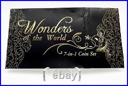 Cambodia 2003 2009 7 x 10000 Riels 7 Wonders Of The World Silver Gold Coin Set