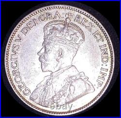 Canada 1914, 25 cents old world silver coin AU inv. #3461