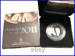 Canada 2011 Welcome To The World Baby Feet 4 Dollars Proof Silver Coin (COA&Box)