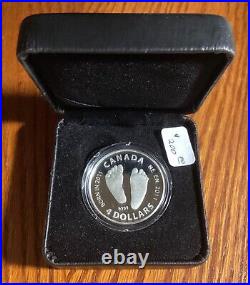 Canada 2011 Welcome to The World baby Feet 4 Dollars Proof Silver Coin(COA&Box)