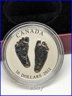 Canada 2012 $10 Baby Feet (Welcome to the World) Pure Silver Coin Complete