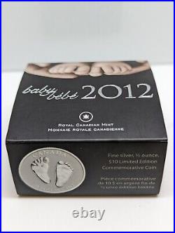 Canada 2012 $10 Baby Feet (Welcome to the World) Pure Silver Coin Complete