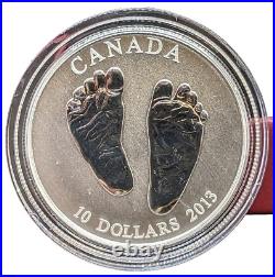 Canada 2013 Welcome To The World Baby Feet $10 Proof Silver Coin (COA&Box)