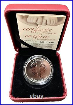 Canada 2013 Welcome To The World Baby Feet $10 Proof Silver Coin (COA&Box)