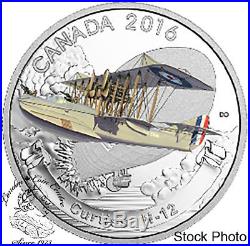 Canada 2016 $20 Aircraft of the First World War Series Curtiss H-12 Silver Coin