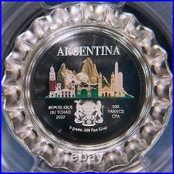 Chad. 2022, 500 Francs, Silver PCGS PR69 Top Pop? Bottle Cap, Argentina Chad. 2022, 500 Francs, Silver PCGS PR69 Top Pop? Bottle Cap, Argentina