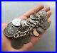 Chunky-ANTIQUE-SILVER-CURB-CHAIN-COIN-CHARM-BRACELET-world-travel-01-zfm