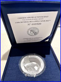 Coin argentina fifa world cup 2022 qatar 5 pesos proof silver. 925