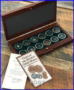 Coins of The Ancient Greek World 12-Coin Set with Wood Display Box + COA