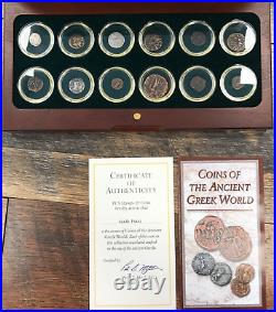 Coins of The Ancient Greek World 12-Coin Set with Wood Display Box + COA