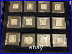 Collection Of 12 x Fine. 999 Solid Silver Stamp Ingots -The Worlds Rarest Stamps