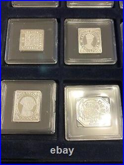 Collection Of 12 x Fine. 999 Solid Silver Stamp Ingots -The Worlds Rarest Stamps