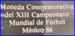 Commemorative Coin of the 13 world soccer championship MEXICO 86. Moneda FUTBOL
