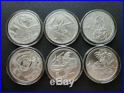 Complete Set! World Of Dragons All 6 Silver Rounds In Capsules Aztec Welsh Norse