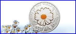 Cook Islands 2011 Flowers of the World Daisy in Cloisonné 25g Silver Proof Coin