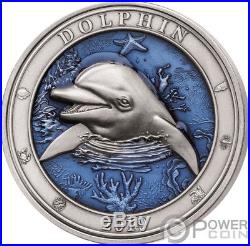 DOLPHIN Underwater World 3 Oz Silver Coin 5$ Barbados 2019