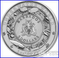 DOLPHIN Underwater World 3 Oz Silver Coin 5$ Barbados 2019