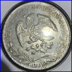 Die Cracks Error 1896 Mexico 8 Reales Bu Unc ERROR World Silver Coin SEE PICTURE
