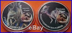 Dinosaurs World Jurassic Time Silver Plated Coin Medals Collection Set T-Rex