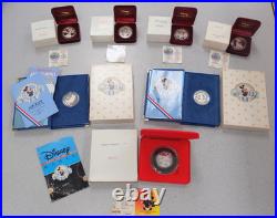Disney RARITIES & AROUND THE WORLD 1 Oz. 999 Silver Commemorative 7 Coin LOT