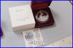 Disney RARITIES & AROUND THE WORLD 1 Oz. 999 Silver Commemorative 7 Coin LOT