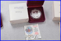 Disney RARITIES & AROUND THE WORLD 1 Oz. 999 Silver Commemorative 7 Coin LOT