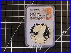 END of WORLD WAR II 75th ANNIVERSARY SILVER EAGLE V75 NGC FIRST RELEASES PF70