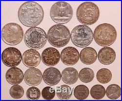 Earlier Dates World coin lot. 27- All Silver Coins. Most early 1900's #P-04