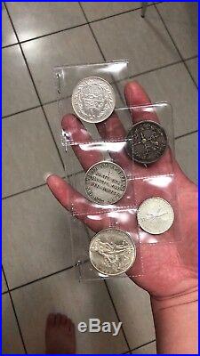 Egypt germany thaler russia prussia panama 4pc world silver coins
