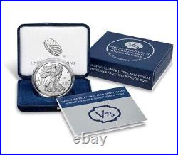 End Of World War II 75th Anniversary American Eagle Silver Proof Coin Sealed